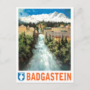 Carte Postale cascade de Bad Gastein, Autriche