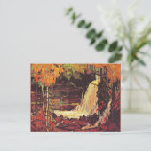 Carte Postale Cascade de bois, peinture d'art, (Debout devant)