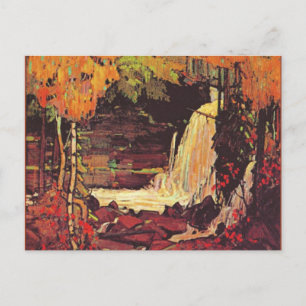 Carte Postale Cascade de bois, peinture d'art,