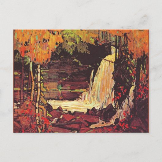 Carte Postale Cascade de bois, peinture d'art, (Devant)