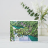 Carte Postale Cascade de cascade dans le parc des lacs Plitvice, (Debout devant)