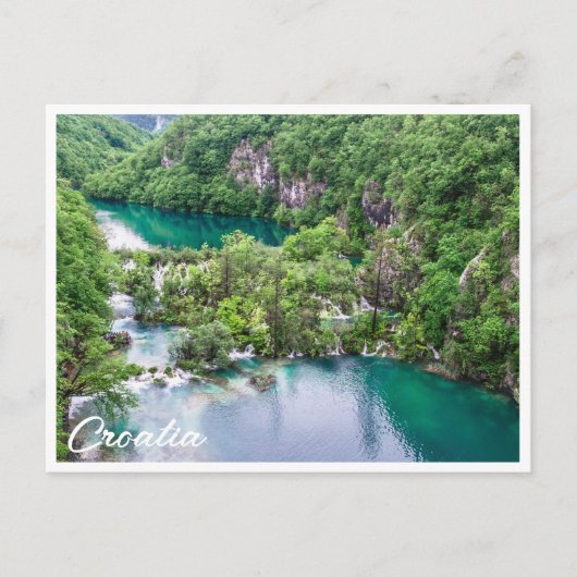 Carte Postale Cascade de cascade dans le parc des lacs Plitvice, (Devant)