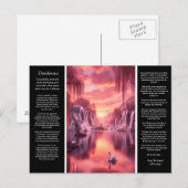 Carte Postale Cascade de Desiderata : Cygnes du coucher de solei (Devant / Derrière)