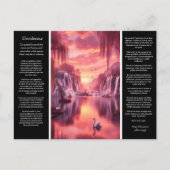 Carte Postale Cascade de Desiderata : Cygnes du coucher de solei (Devant)