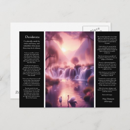 Carte Postale Cascade de Desiderata : Ruée de la Vallée Cachée (Devant / Derrière)