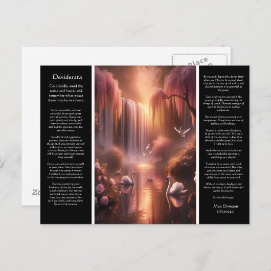 Carte Postale Cascade de Desiderata : Vallée de douceur (Devant / Derrière)