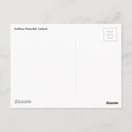 Carte Postale Cascade de Gullfoss, Islande (Dos)