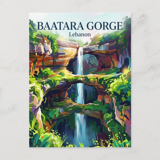 Carte Postale Cascade de la gorge de Baatara Liban (Devant)