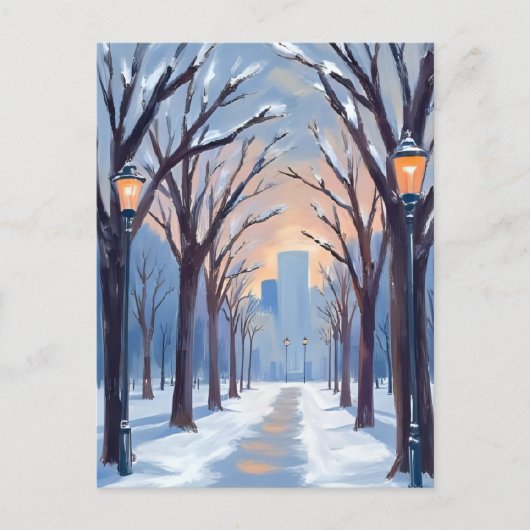 Carte Postale Cascade de neige commune de Boston (Devant)