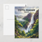 Carte Postale Cascade de Pistyll Rhaeadr, Llanrhaeadr-ym-Mochnan (Devant / Derrière)