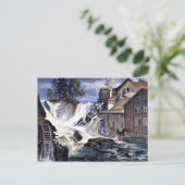 Carte Postale Cascade de Ronneby à Blekinge, Suède (Debout devant)