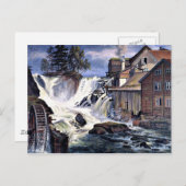 Carte Postale Cascade de Ronneby à Blekinge, Suède (Devant / Derrière)