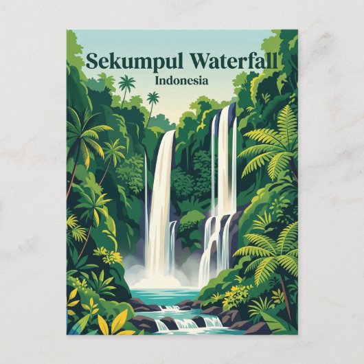 Carte Postale Cascade de Sekumpul Indonésie (Devant)