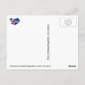 Carte Postale Cascade de Skógafoss, rivière Skógá, sud de l'Isla (Dos)