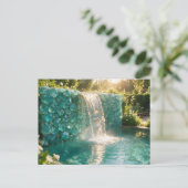 Carte Postale Cascade de turquoise de décembre (Debout devant)