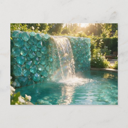 Carte Postale Cascade de turquoise de décembre (Devant)