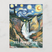 Carte Postale Cascade de Yellowstone Van Gogh Starry Nuit sur me (Devant)