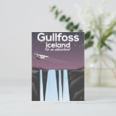 Carte Postale Cascade Gullfoss affiche de voyage en Islande (Debout devant)