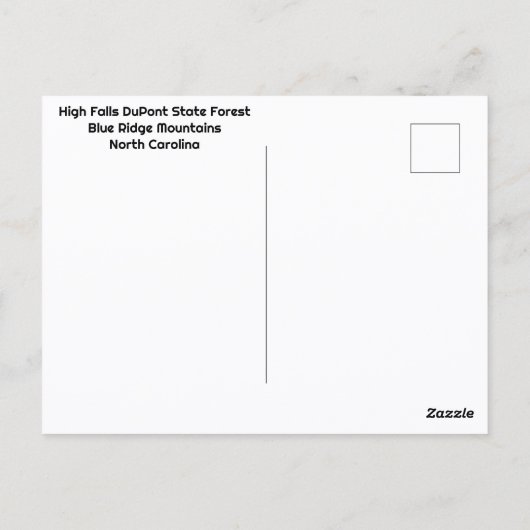 Carte Postale Cascade High Falls Forêt d'état DuPont Automne (Dos)