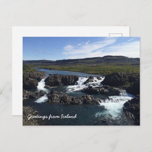 Carte Postale Cascade islandaise (Devant / Derrière)