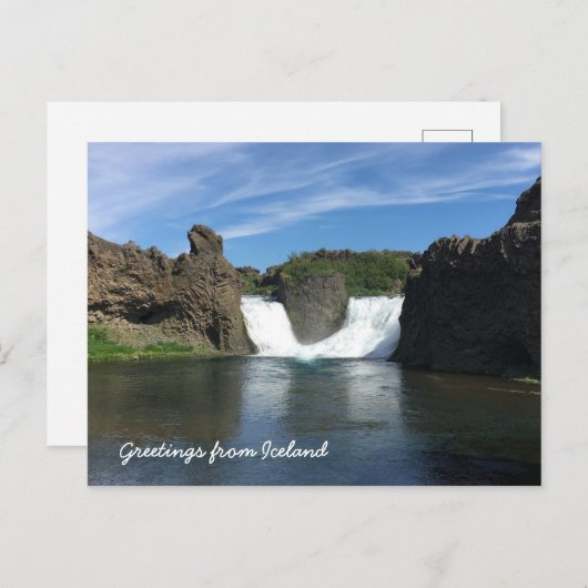 Carte Postale Cascade islandaise (Devant / Derrière)