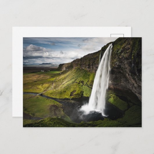 Carte Postale Cascade | Islande de Seljalandsfoss (Devant / Derrière)