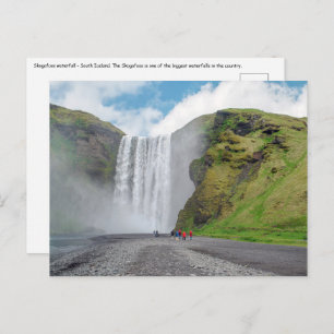 Carte Postale Cascade Skogafoss - Village Skogar, Islande