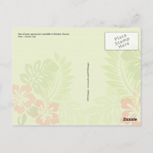 Carte Postale Cascade spectaculaire à Molokai, Hawaii (Dos)