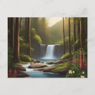 Carte Postale Cascade Tranquille Une Retraite Paisible