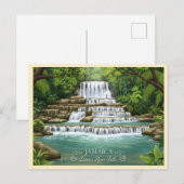 Carte Postale Cascade tropicale luxuriante en Jamaïque (Devant / Derrière)