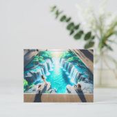 Carte Postale Cascade World Chalk Street Art (Debout devant)