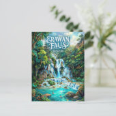 Carte Postale Cascades d'Erawan Thaïlande (Debout devant)