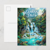 Carte Postale Cascades d'Erawan Thaïlande (Devant / Derrière)