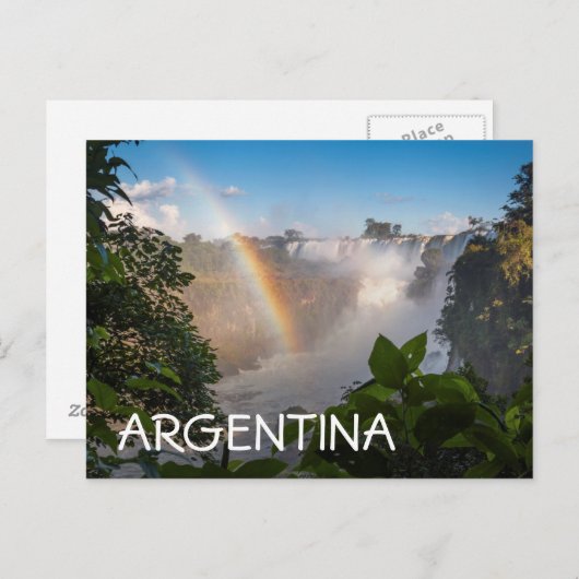 Carte Postale Cascades D'Iguazú Avec Arc En Ciel, Argentine (Devant / Derrière)
