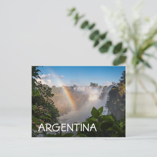 Carte Postale Cascades D'Iguazú Avec Arc En Ciel, Argentine (Debout devant)