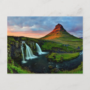 Carte Postale Cascades Kirkjufell, Islande