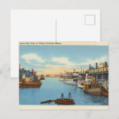 Carte Postale Casco Bay Fleet, Quai, Portland, Maine (Devant / Derrière)