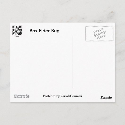 Carte Postale Case Elder Bug Coordonner les éléments (Dos)