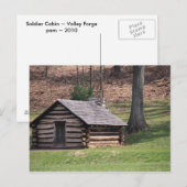 Carte Postale Caserne de soldat ~ Valley Forge (Devant / Derrière)