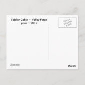 Carte Postale Caserne de soldat ~ Valley Forge (Dos)