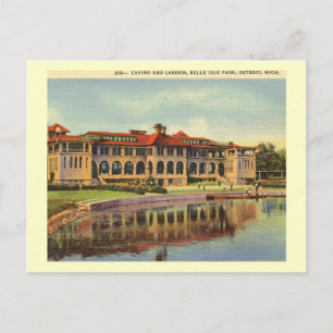 Carte Postale Casino, Belle Isle Park, Detroit Vintage