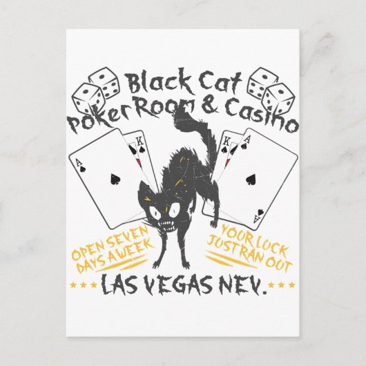 Carte Postale Casino de chat noir (Devant)