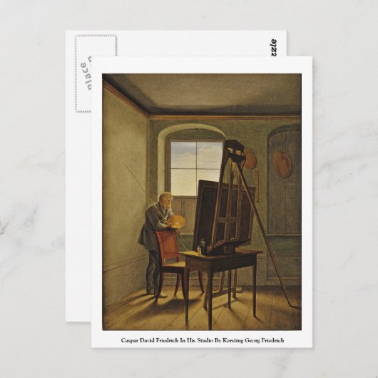Carte Postale Caspar David Friedrich Dans Son Studio (Devant / Derrière)