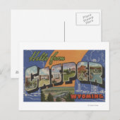 Carte Postale Casper, Wyoming - Scènes de grandes lettres (Devant / Derrière)