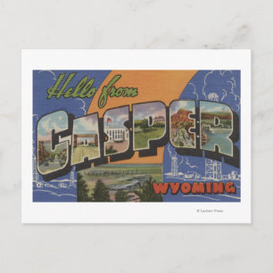 Carte Postale Casper, Wyoming - Scènes de grandes lettres