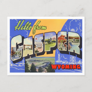 Carte postale Casper, Wyoming Vintage Big Letters