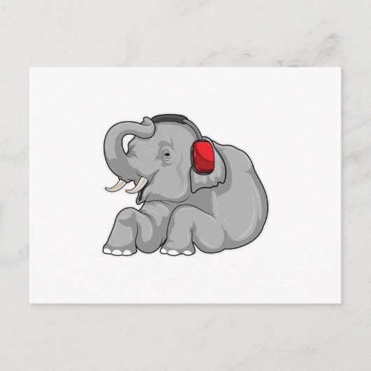 Carte Postale Casque audio Elephant Music (Devant)