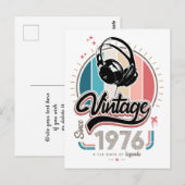 Carte Postale Casque audio vintage depuis 1976 (Devant / Derrière)