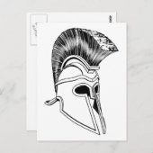 Carte Postale Casque Corinthien monochrome (Devant / Derrière)
