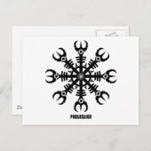 Carte Postale Casque de crainte - Aegishjalmur No.2 (noir) (Devant / Derrière)